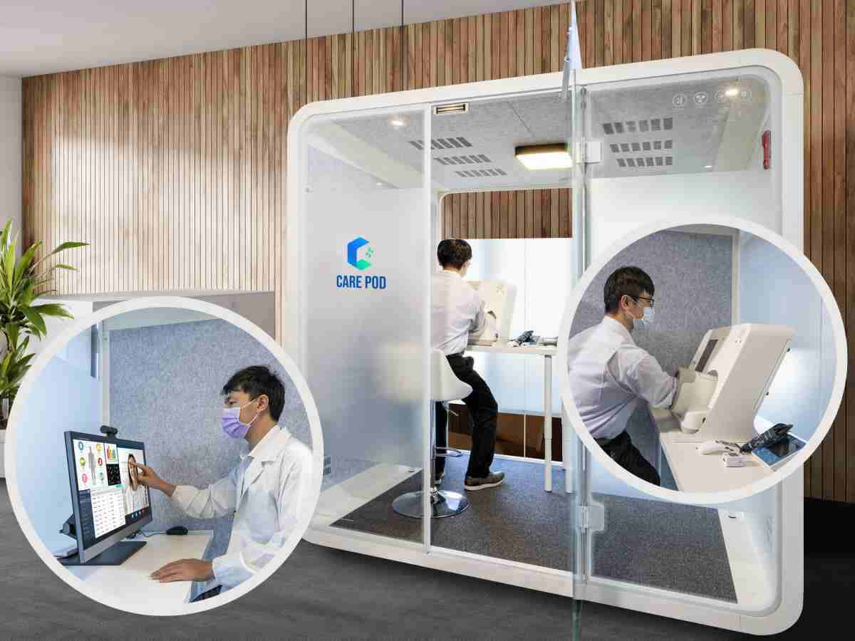 达擎于医疗科技展中展出＂远距诊疗舱＂，，，以因应医疗数字化及社会高龄化趋势下、、、、复诊及慢性病患等族群对于远距看诊需求逐渐升高所推出的创新整合方案。。多功能合一、、、高隐私性的远距诊疗舱可根据病患端与医师端的不同需求，，提供弹性化及客制化功能，，节省医生和病患的精力及时间